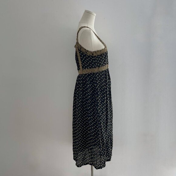 Sea Rosa Embroidery Slip Dress Black | Womens Size Small - Picture 2 of 7